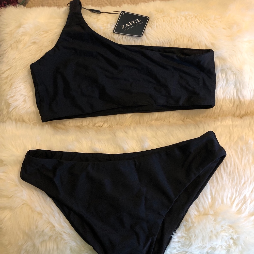 ZAFUL One Shoulder Black Bikini